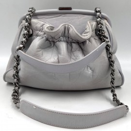 Sac gris CHANEL cuir vieilli