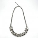 Collier CHANEL chaîne gourmette métal argent