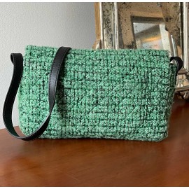 Sac CHANEL tweed vert