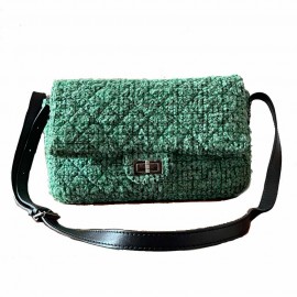 Sac CHANEL tweed vert