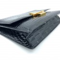 Sac vintage HERMES croco noir