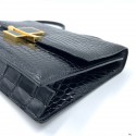 Sac vintage HERMES croco noir