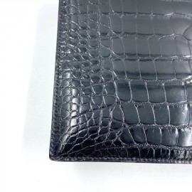 Sac vintage HERMES croco noir