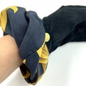 GANTS HERMES daim noir et soie