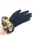 GANTS HERMES daim noir et soie