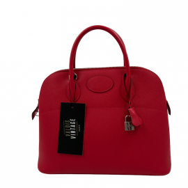 HERMES Bolide 35 Bag in Rouge Pivoine Epsom Leather