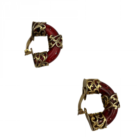 Clips vintage ISABEL CANOVAS resine rouge