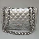 Jumbo CHANEL cuir argent