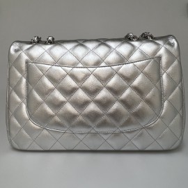 Jumbo CHANEL cuir argent