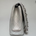 Jumbo CHANEL cuir argent