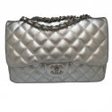 Jumbo CHANEL cuir argent