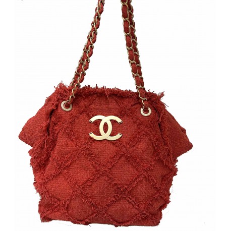 Cabas CHANEL Tweed corail