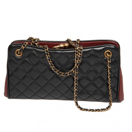 Sac CHANEL cuir d'agneau bicolore