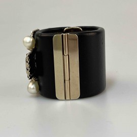 CHANEL Leather Cuff Bracelet