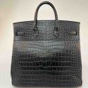 Sac HERMES HAC 40 croco noir