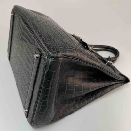 Sac HERMES HAC 40 croco noir