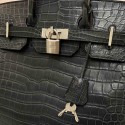 Sac HERMES HAC 40 croco noir