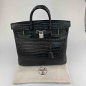 Sac HERMES HAC 40 croco noir