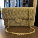 Sac classique tweed CHANEL or et gris