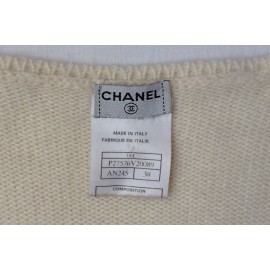 CHANEL Twinset cashmere T 38 off-white