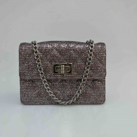 Mini 255 strass CHANEL rose et argent