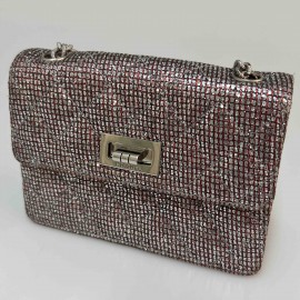 Mini 255 strass CHANEL rose et argent