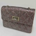 Mini 255 CHANEL Bag in pink and silver rhinestones