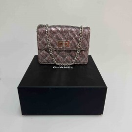 Mini 255 strass CHANEL rose et argent