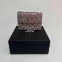 Mini 255 CHANEL Bag in pink and silver rhinestones