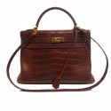 Kelly 32 HERMES alligator Mississipi fauve mat