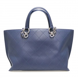 Cabas CHANEL cuir bleu