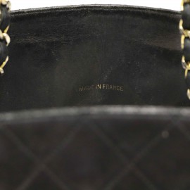 Cabas vintage CHANEL cuir d'agneau noir