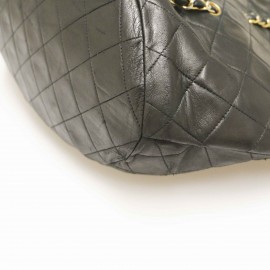 Cabas vintage CHANEL cuir d'agneau noir