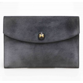 Pochette HERMES daim gris