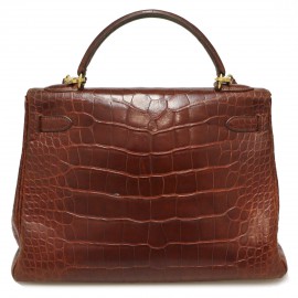 Kelly 32 HERMES alligator Mississipi fauve mat