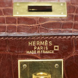 Kelly 32 HERMES alligator Mississipi fauve mat