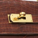 Kelly 32 HERMES alligator Mississipi fauve mat