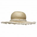 Chapeau CHANEL paille et tweed beige