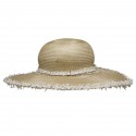 Chapeau CHANEL paille et tweed beige