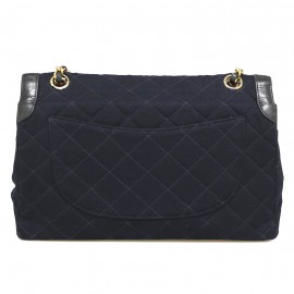 Sac CHANEL Couture  jersey bleu