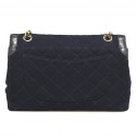 Sac CHANEL Couture  jersey bleu