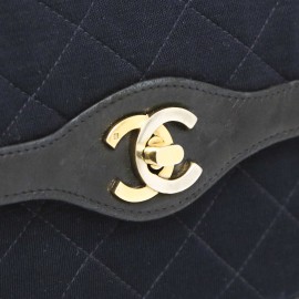 Sac CHANEL Couture  jersey bleu