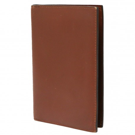 Porte cartes répertoire HERMES cuir marron