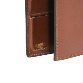 Porte cartes répertoire HERMES cuir marron