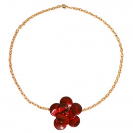 Collier caméia MARGUERITE DE VALOIS rouge