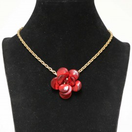 Collier caméia MARGUERITE DE VALOIS rouge