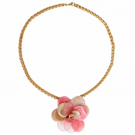 Collier camelia MARGUERITE DE VALOIS rose