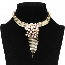 Collier fleurettes MARGUERITE DE VALOIS rose