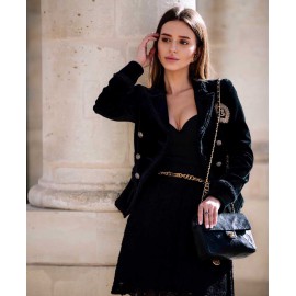 Veste T 34 CHANEL velours noir