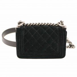 Mini sac Boy CHANEL velours noir